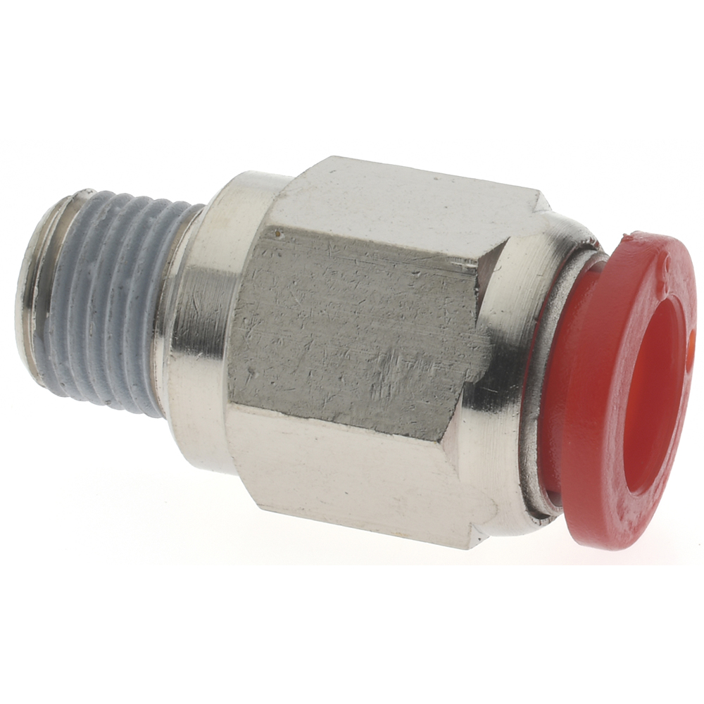 Norgren Push-to-Connect Tube x Male x Tube x Male BSPT Fitting: ISO R Connector, BSPT, 10.00 mm OD - C01251028