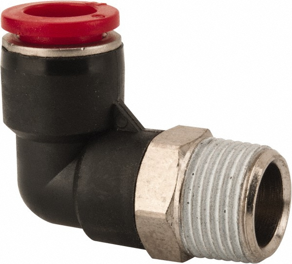 Norgren Push-to-Connect Tube x Male x Tube x Male BSPT Fitting: ISO R Connector, BSPT, 10.00 mm OD - C01251028