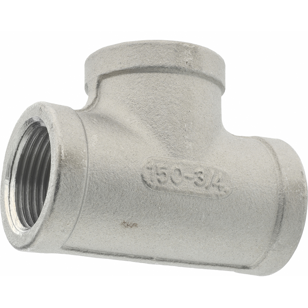 Merit Brass Pipe Tee: 3/4", 304 Stainless Steel - K406-12