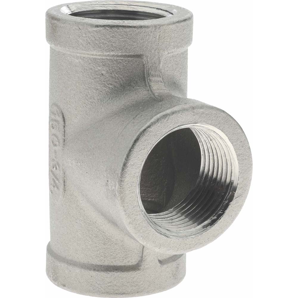 Merit Brass Pipe Tee: 3/4", 304 Stainless Steel - K406-12