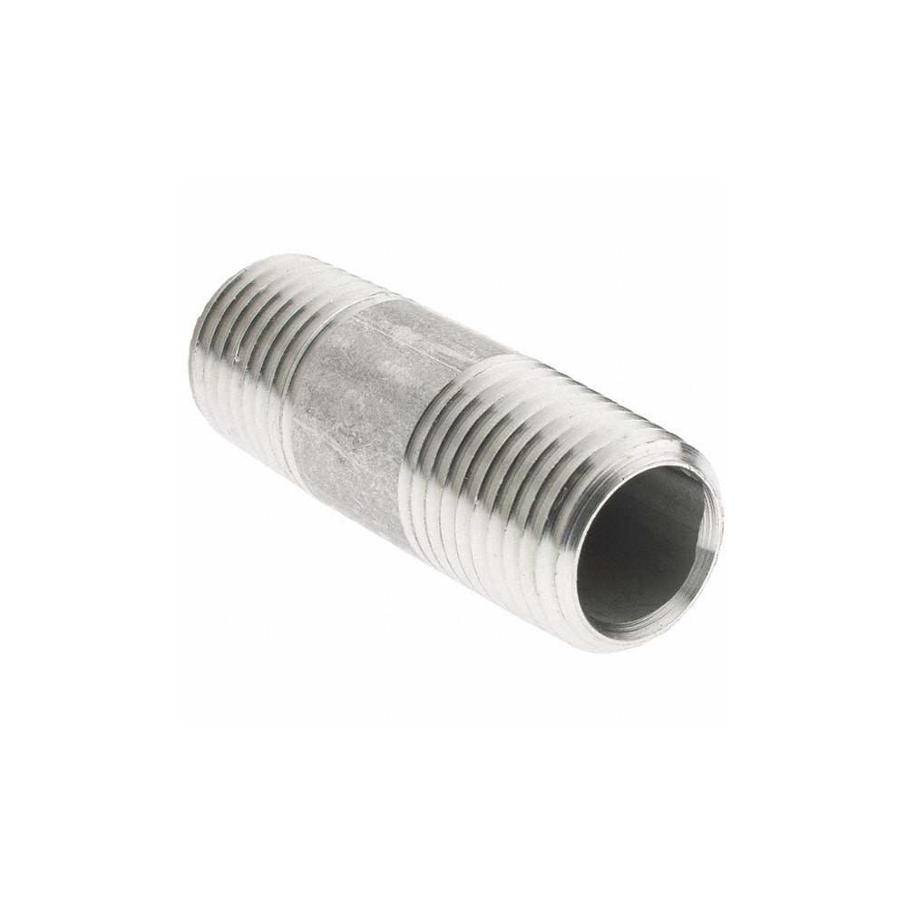 Value Collection Stainless Steel Pipe Nipple: 1/4" Pipe, Grade 304 & 304L - 4BN1/4*11/2