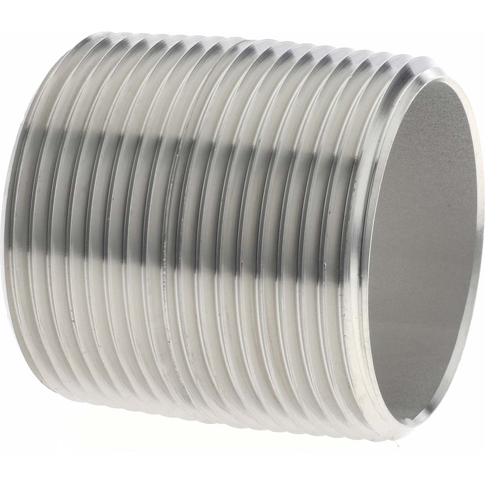 Value Collection Stainless Steel Pipe Nipple: 1-1/4" Pipe, Grade 304 & 304L - 4BN11/4*4