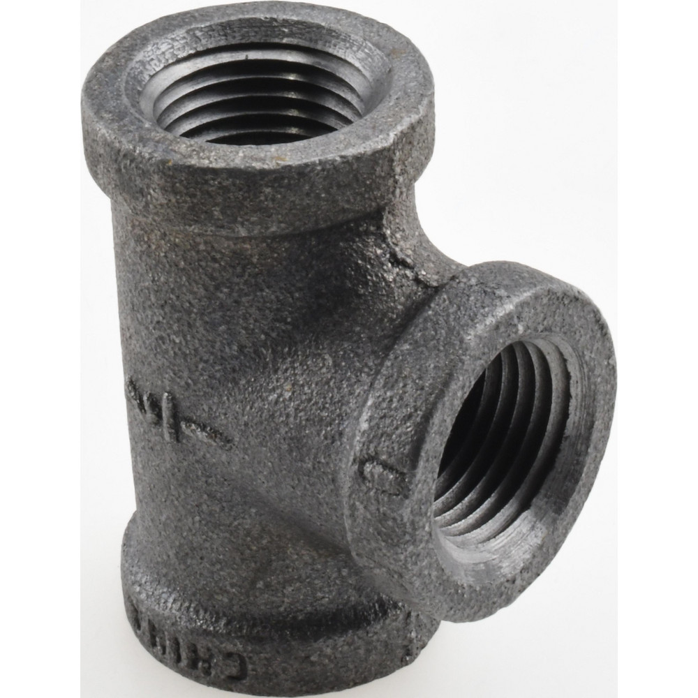 Value Collection Black Pipe Fittings: Tee, 1/2", Threaded, Malleable Iron - MDB130 15-5