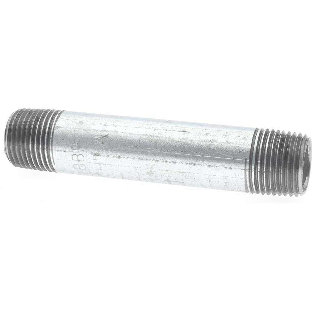 Value Collection Galvanized Pipe Nipple: 1/2", 2-1/2" Long, Schedule 40, Steel - MSCNG04025
