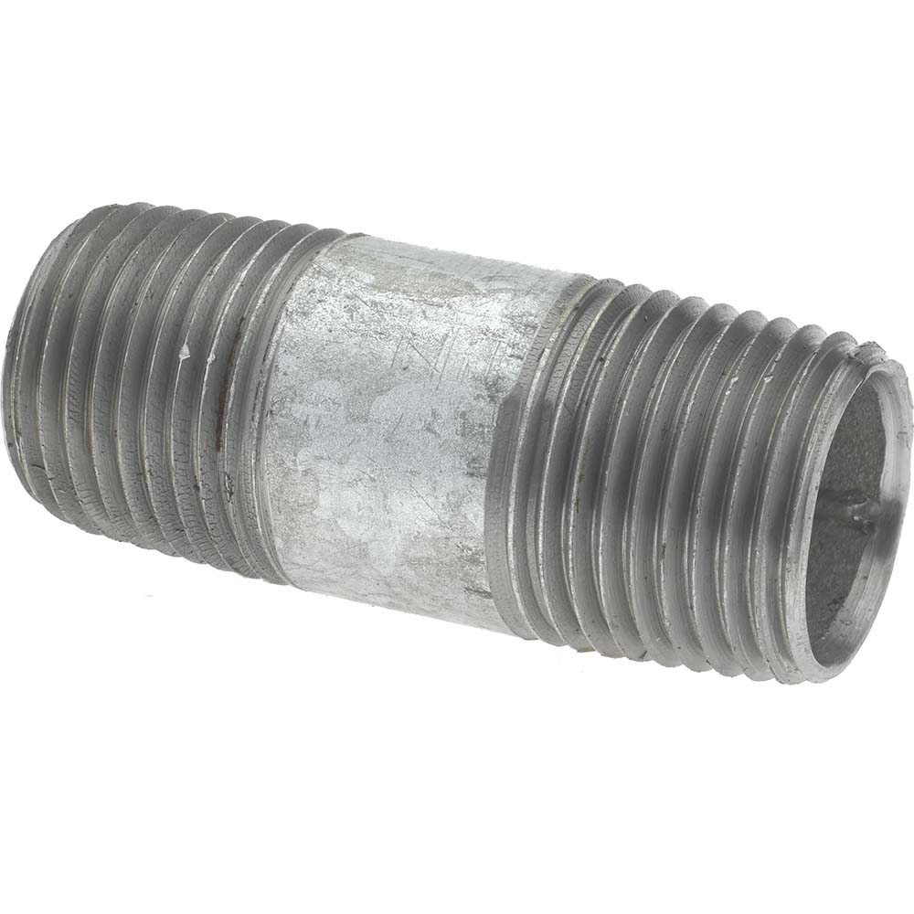 Value Collection Galvanized Pipe Nipple: 1/2", 2-1/2" Long, Schedule 40, Steel - MSCNG04025