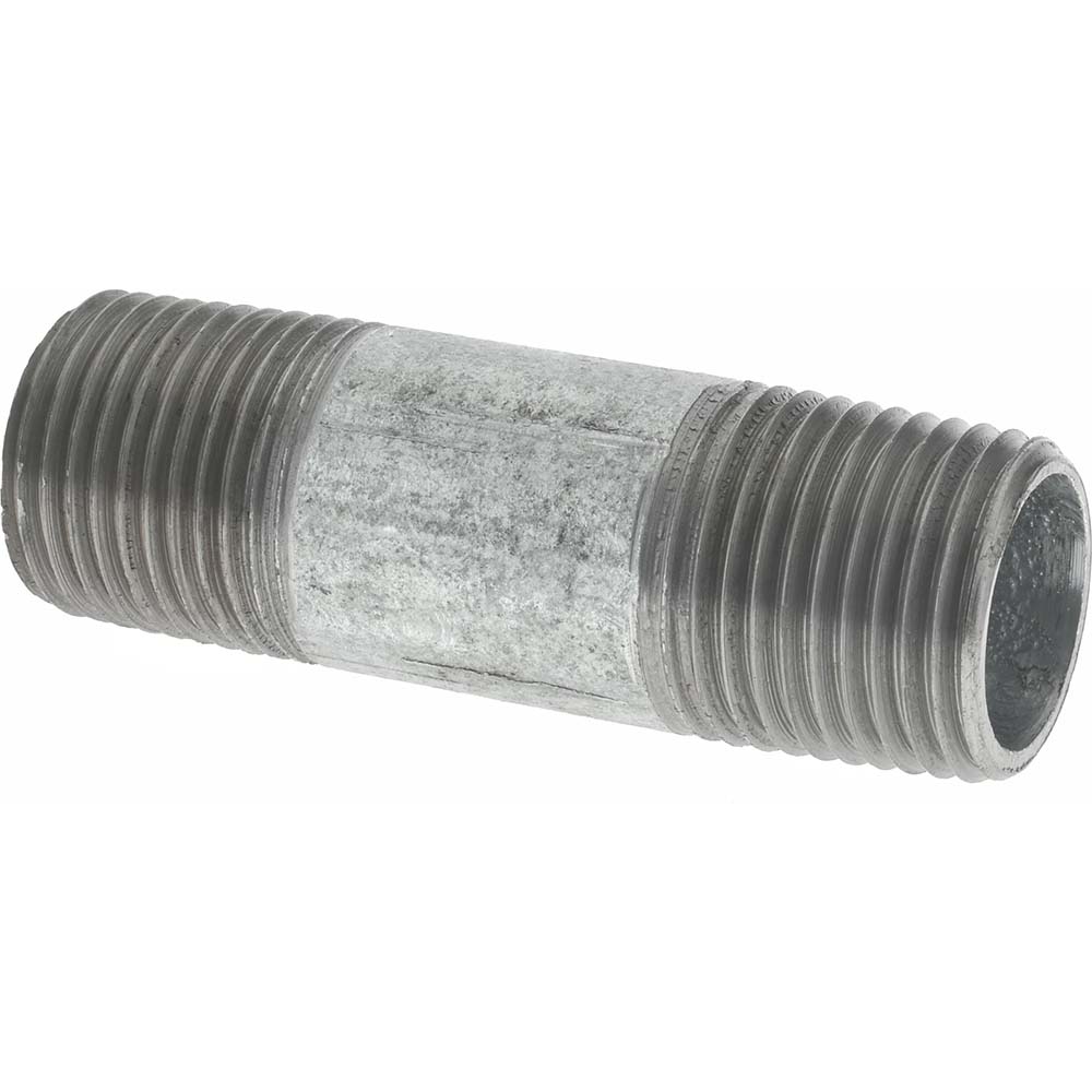 Value Collection Galvanized Pipe Nipple: 1/2", 2-1/2" Long, Schedule 40, Steel - MSCNG04025