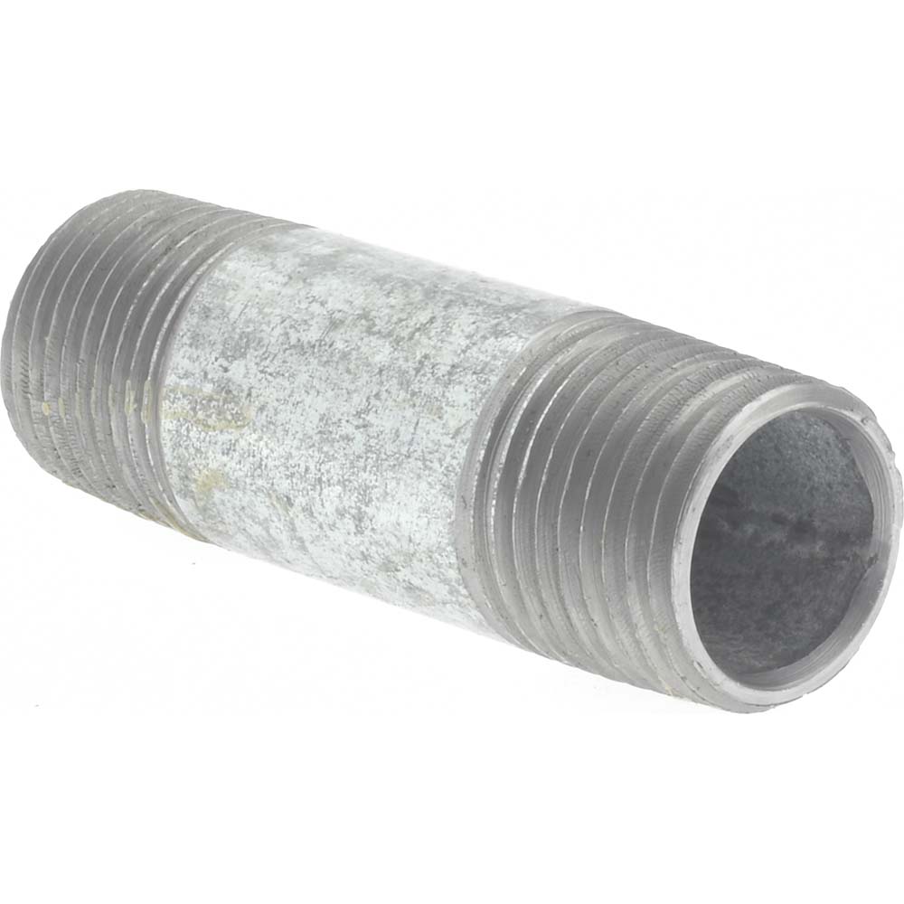 Value Collection Galvanized Pipe Nipple: 1/2", 2-1/2" Long, Schedule 40, Steel - MSCNG04025