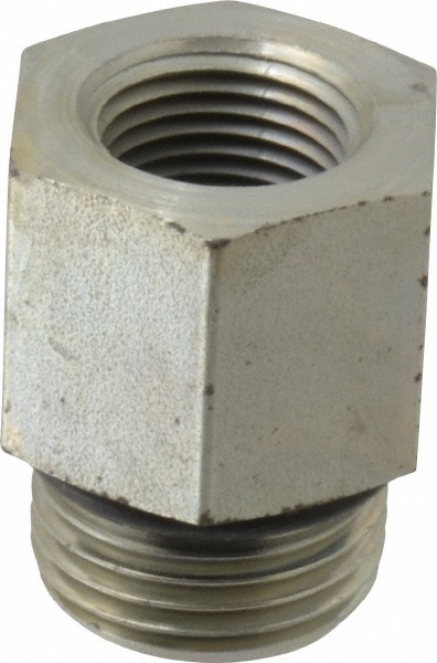 Parker Industrial Pipe Adapter: 3/4-16 x 3/8" Male Thread, Male Straight Thread O-Ring x Male NPTF - 8-3/8 F5OF-S