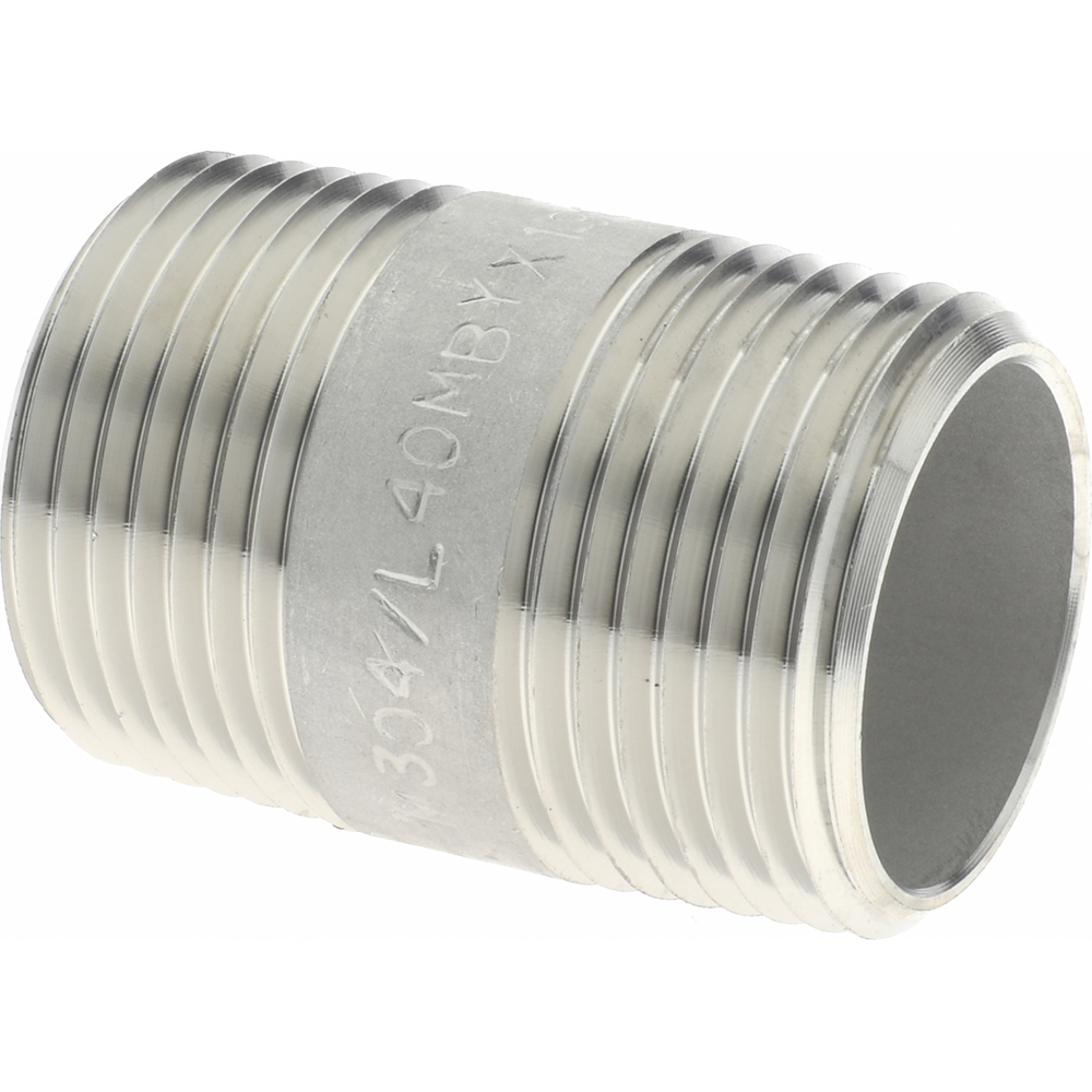 Merit Brass Stainless Steel Pipe Nipple: 3/4" Pipe, Grade 316 & 316L - 6012-150