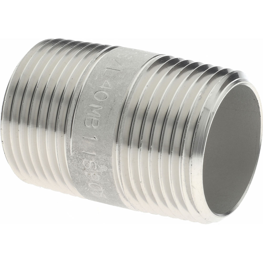 Merit Brass Stainless Steel Pipe Nipple: 3/4" Pipe, Grade 316 & 316L - 6012-150