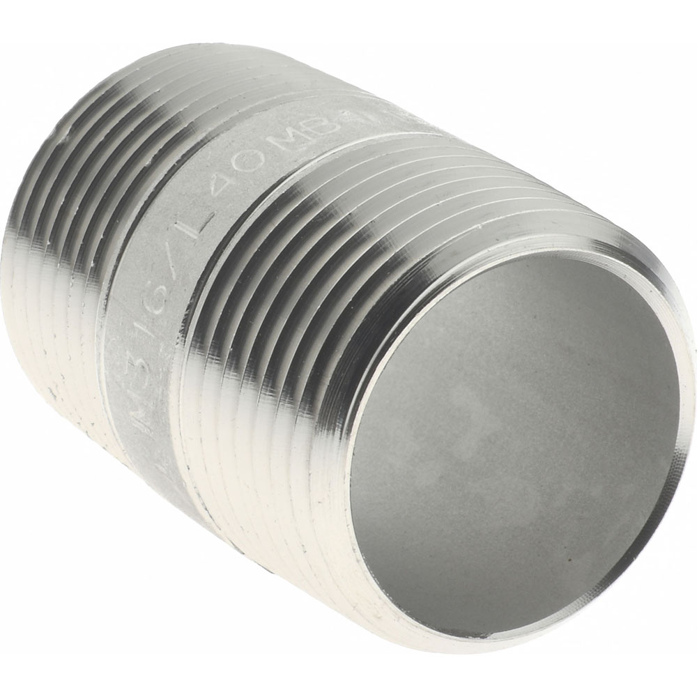 Merit Brass Stainless Steel Pipe Nipple: 3/4" Pipe, Grade 316 & 316L - 6012-150