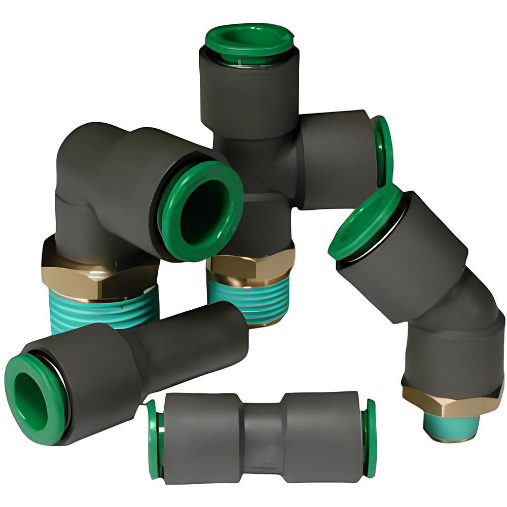 Norgren Push-to-Connect Tube x Tube Fitting: Straight Connector, 4.00 mm OD - 100200400