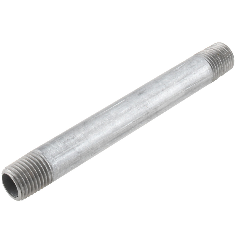 Anvil Galvanized Pipe Nipple: 1/4", 4-1/2" Long, Schedule 40, Steel - 0331006403
