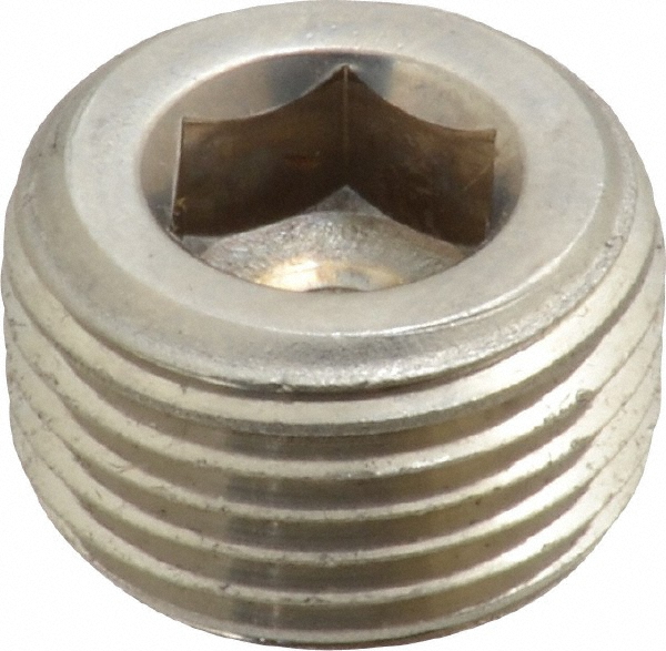 Merit Brass Pipe Hex Countersunk Plug: 3/8", 316 & 316L Stainless Steel - 618B-06