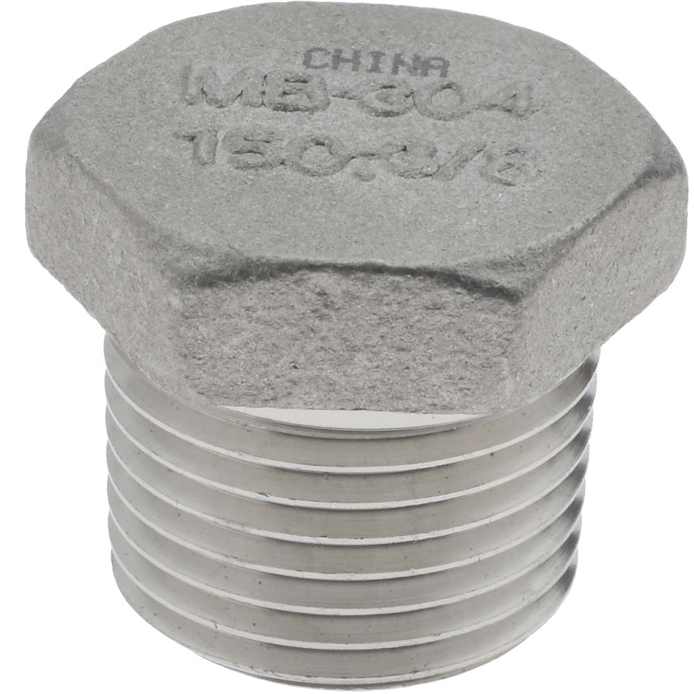 Merit Brass Pipe Hex Countersunk Plug: 3/8", 316 & 316L Stainless Steel - 618B-06