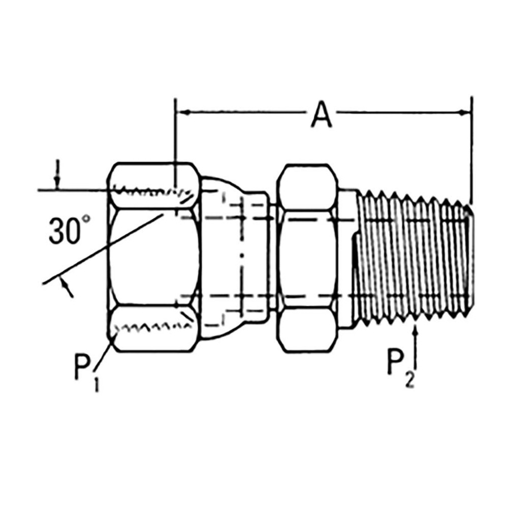 Eaton Industrial Pipe Adapter: 1/8-27 Female Thread, 1/8-27 Male Thread, MNPT x FNPSM - 2045-2-2S