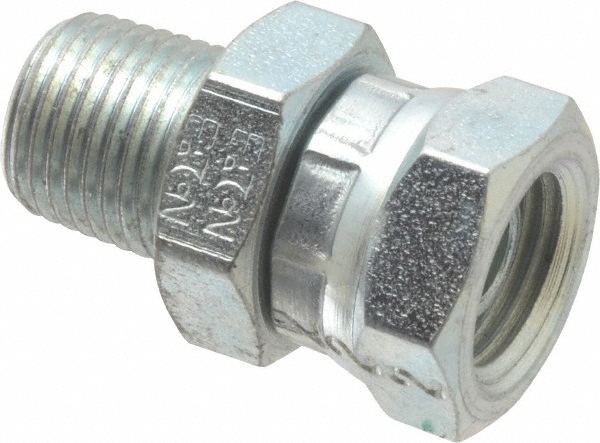 Eaton Industrial Pipe Adapter: 1/8-27 Female Thread, 1/8-27 Male Thread, MNPT x FNPSM - 2045-2-2S