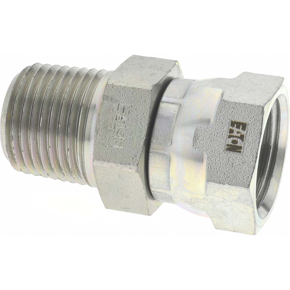 Eaton Industrial Pipe Adapter: 1/8-27 Female Thread, 1/8-27 Male Thread, MNPT x FNPSM - 2045-2-2S