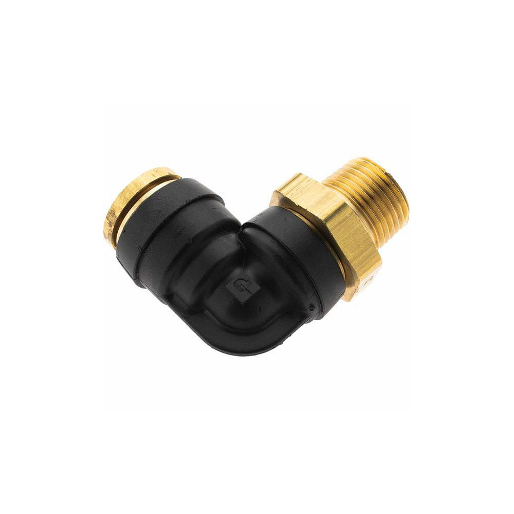 Parker Push-to-Connect Tube x MNPT x Tube x Male Fitting: 90 deg Swivel Elbow, 1/2" OD - PF-00061
