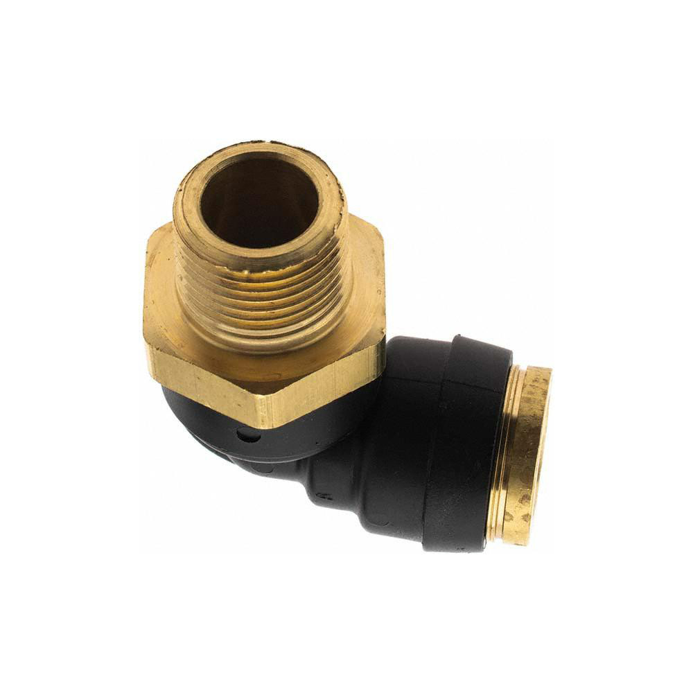 Parker Push-to-Connect Tube x MNPT x Tube x Male Fitting: 90 deg Swivel Elbow, 1/2" OD - PF-00061