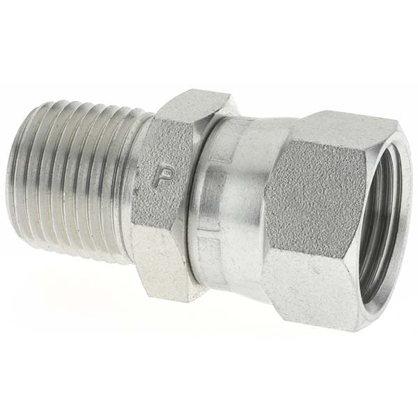 Parker Steel Flared Tube 90 Deg Elbow: 3/4" OD, 1/2-14 Thread, 37 deg Flared Angle - KP70877