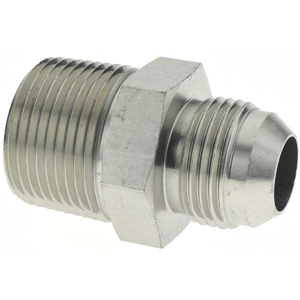 Parker Steel Flared Tube 90 Deg Elbow: 3/4" OD, 1/2-14 Thread, 37 deg Flared Angle - KP70877