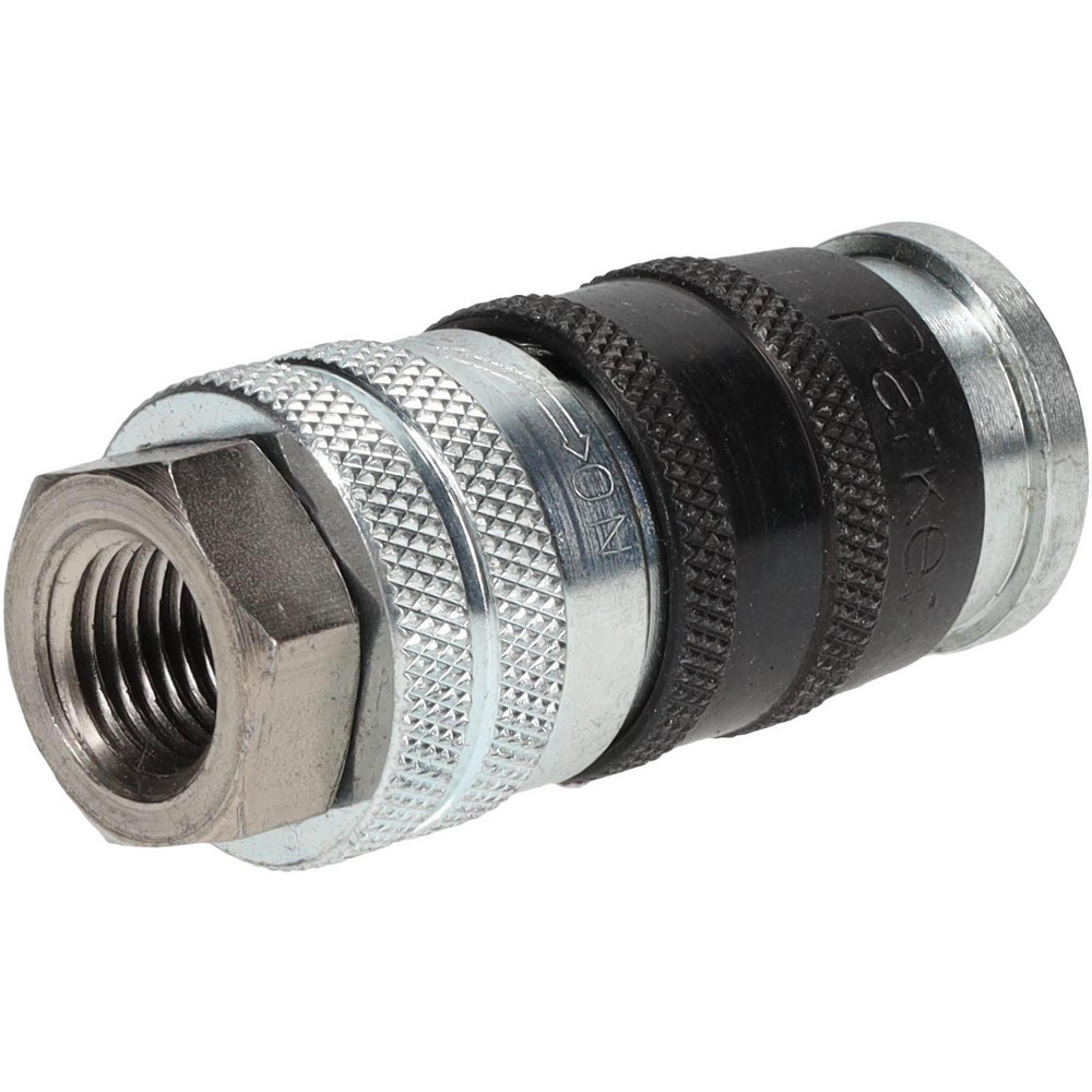Parker Pneumatic Hose Coupling: 1/4-18, 1/4" Body Dia, Industrial Interchange - EZ-251-4FP