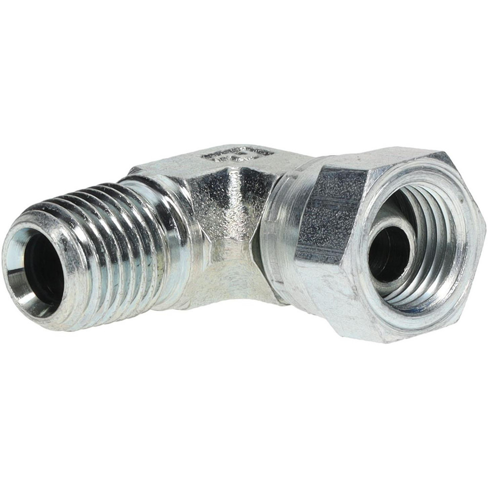 Parker Hydraulic Hose Swivel Fitting: 0.25" ID, 4 mm, 7/16-20 - KP46879