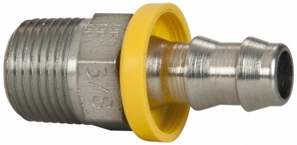Parker Hydraulic Hose Male NPTF Pipe Swivel Fitting: 0.25" ID, 4 mm, 3/8-18 - KP46843