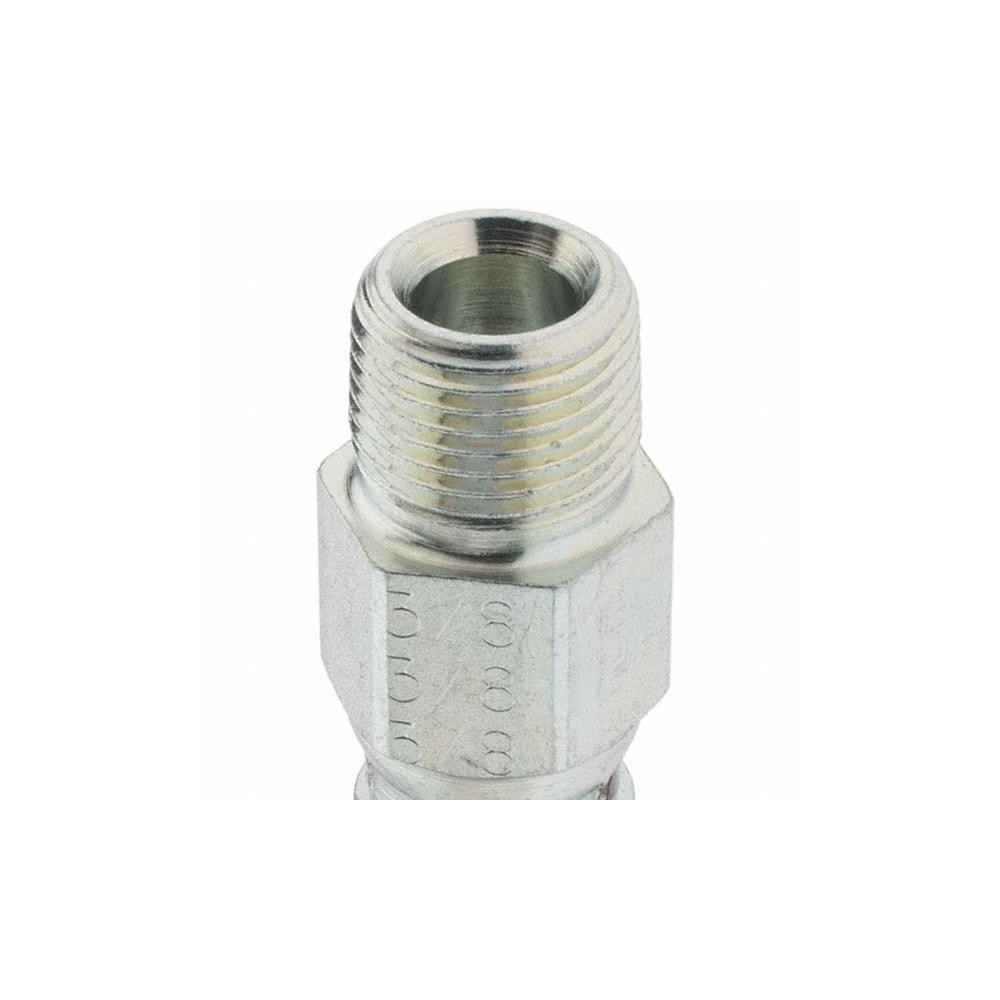 Parker Hydraulic Hose Male NPTF Pipe Swivel Fitting: 0.25" ID, 4 mm, 3/8-18 - KP46843