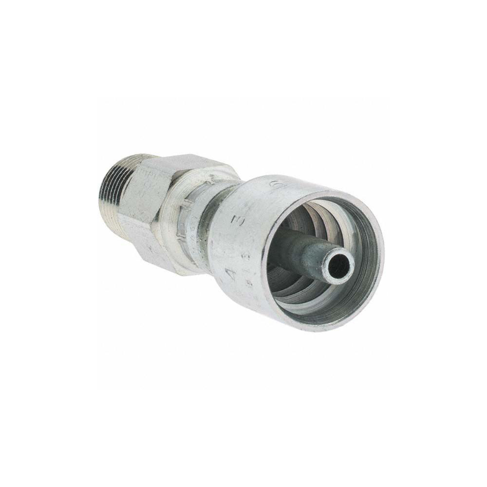 Parker Hydraulic Hose Male NPTF Pipe Swivel Fitting: 0.25" ID, 4 mm, 3/8-18 - KP46843