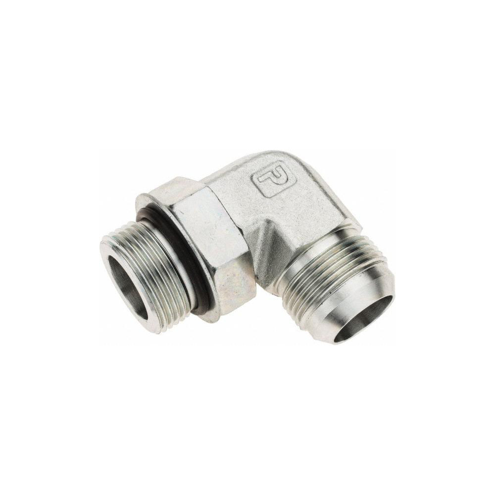 Parker Steel Flared Tube 90 Deg Elbow Adapter: 1" OD, 1-5/16-12 Thread, 37 deg Flared Angle - BD-16 C5OX-S-1