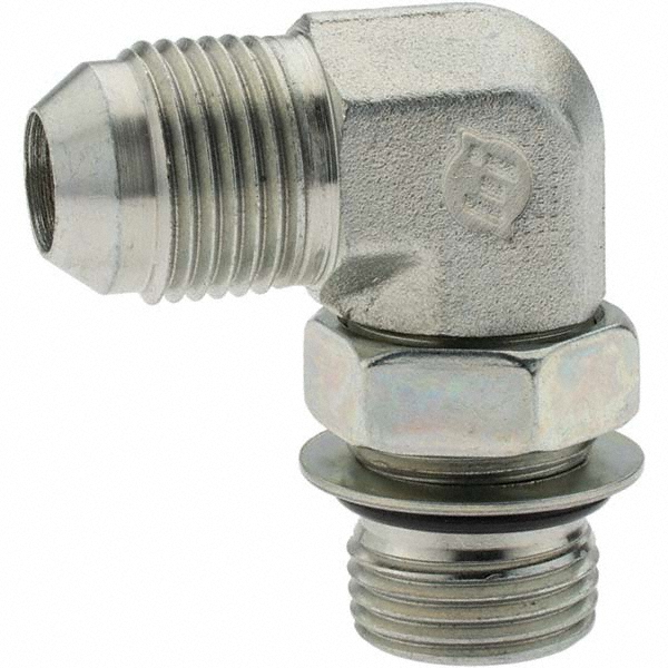 Parker Steel Flared Tube 90 Deg Elbow Adapter: 1" OD, 1-5/16-12 Thread, 37 deg Flared Angle - BD-16 C5OX-S-1