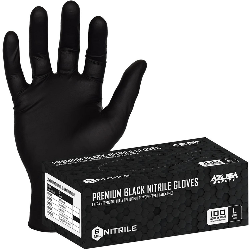 PRO-SAFE Disposable Glove: Size Large, 5.0 mil, Nitrile, General Purpose Grade, Powder-Free - D6000L