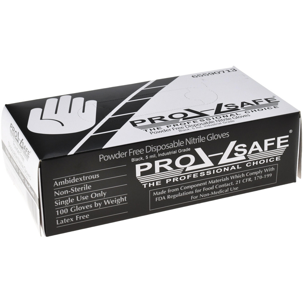 PRO-SAFE Disposable Glove: Size Large, 5.0 mil, Nitrile, General Purpose Grade, Powder-Free - D6000L