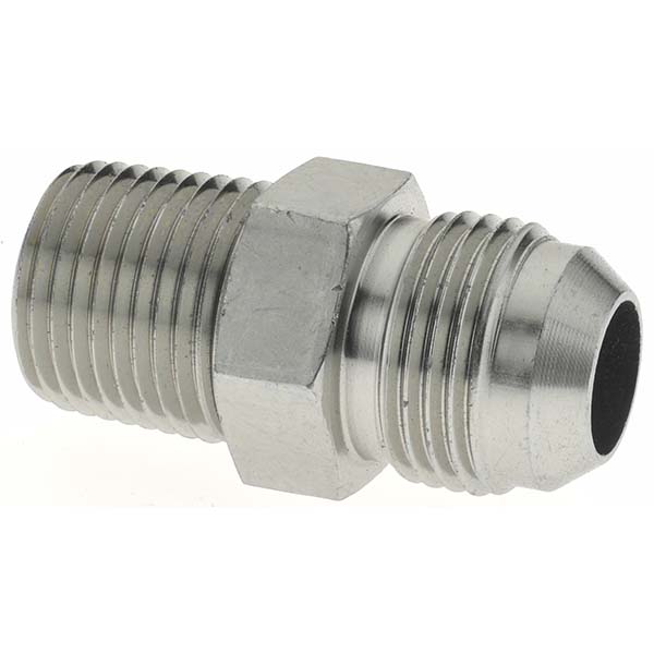 Parker Steel Flared Tube Connector: 1/4" OD, 1/4-18 Thread, 37 deg Flared Angle - KP24537
