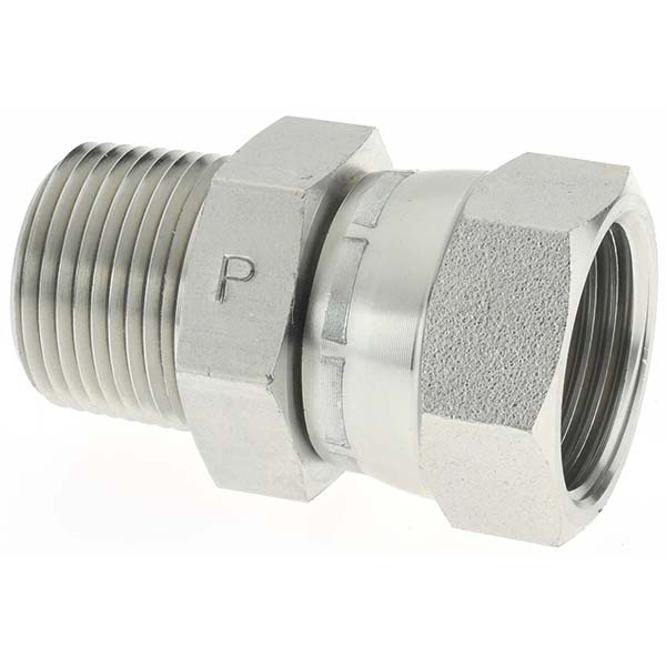Parker Steel Flared Tube Connector: 1/4" OD, 1/4-18 Thread, 37 deg Flared Angle - KP24537