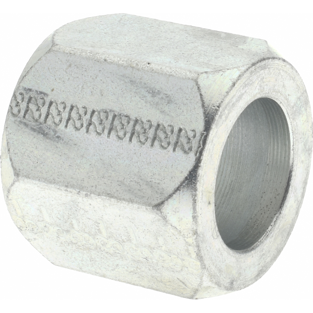 Eaton Steel Flared Tube Nut: 1/2" OD, 3/4-16 Thread, 37 deg Flared Angle - 1290-8S