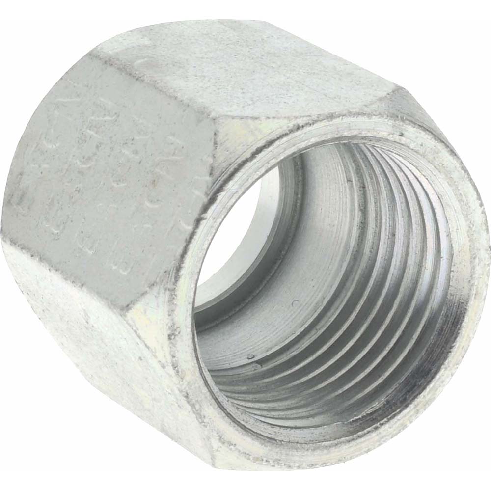 Eaton Steel Flared Tube Nut: 1/2" OD, 3/4-16 Thread, 37 deg Flared Angle - 1290-8S