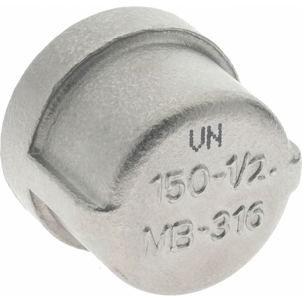 Merit Brass Pipe End Cap: 1/2", 316 Stainless Steel - K616-08