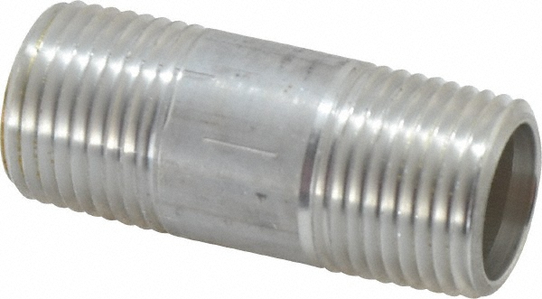 Merit Brass 1/2 x 1-1/8" 6061 Aluminum Pipe Nipple - 8008-001