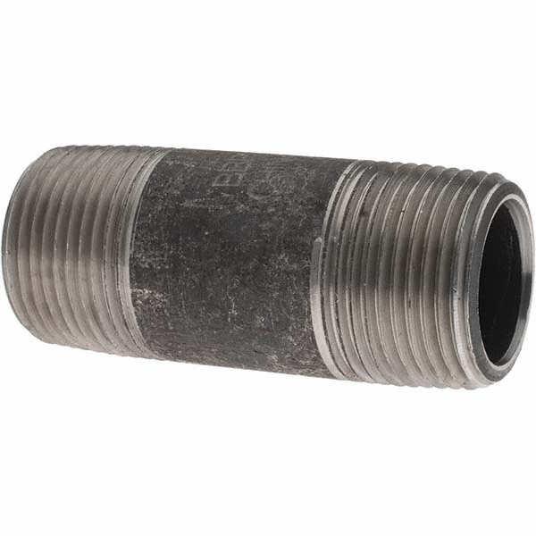 Value Collection Black Pipe Nipple: 1" Dia x 3" Long, Schedule 80 - BD-13672