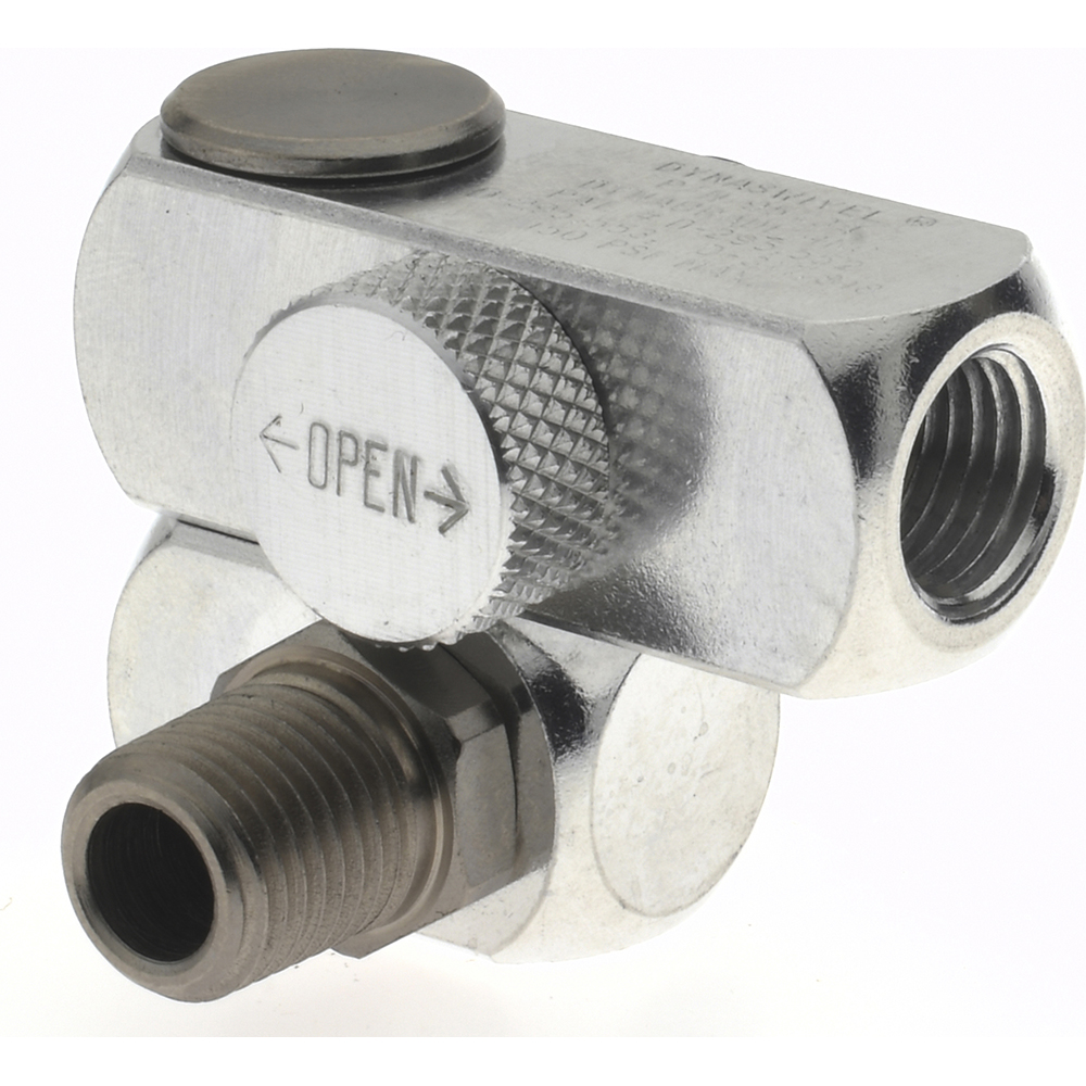 Dynabrade Pneumatic Swivel Fitting: 1/4" Male x Female NPT, Universal Interchange - 95734