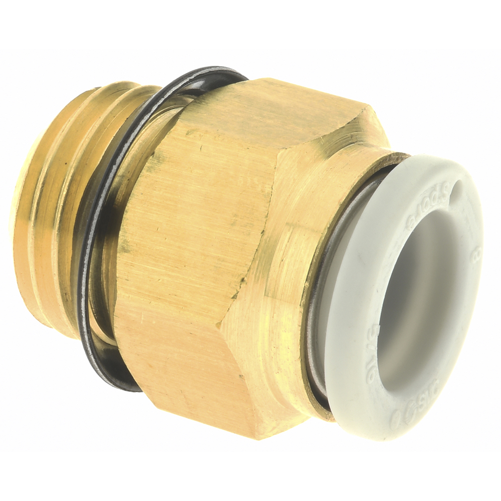 SMC PNEUMATICS Push-to-Connect Push-to-Connect Fitting: Connector, Universal, 4.00 mm OD - KQ2H04-U01A