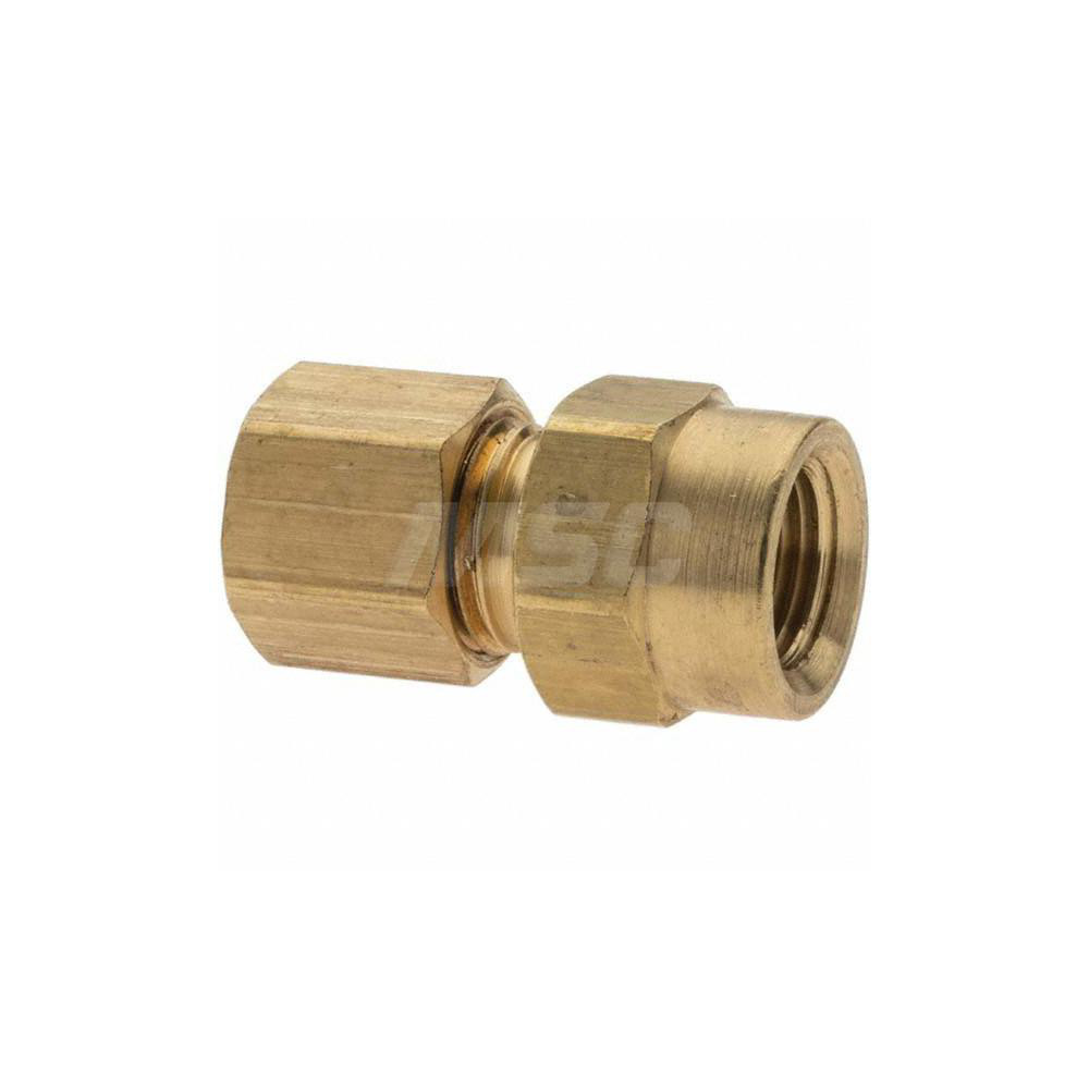 Parker Compression Tube Connector: 1/8-27, 1/4" Tube OD, Compression x FNPT - -11053-3