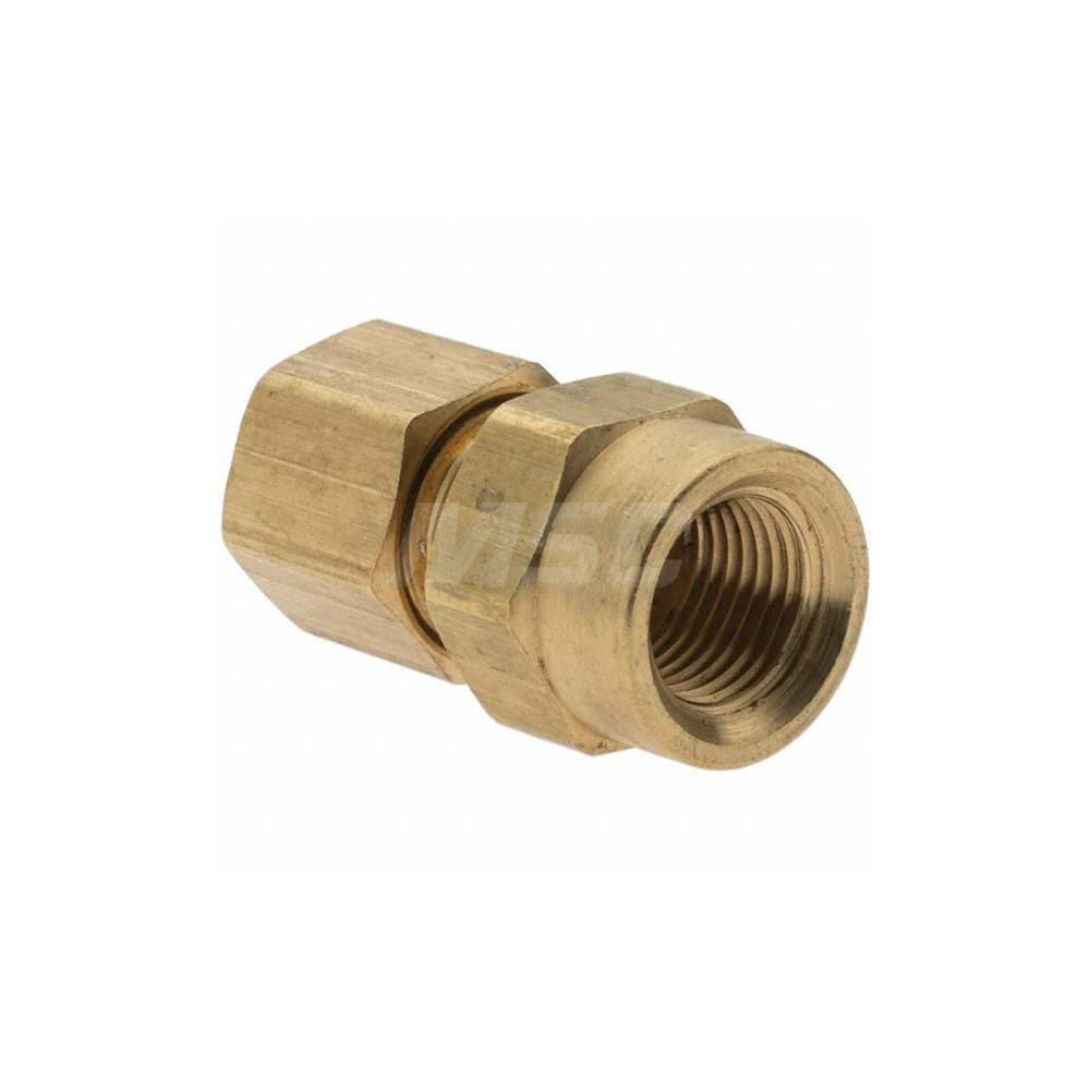 Parker Compression Tube Connector: 1/8-27, 1/4" Tube OD, Compression x FNPT - -11053-3