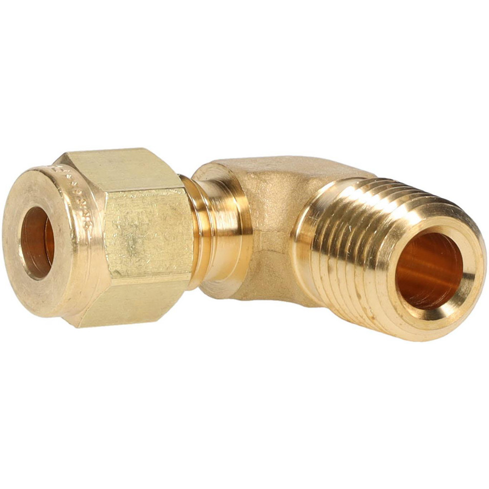 Parker Compression Tube Male Elbow: 1/4" Tube OD, Compression x MNPT - 4-4 CBZ-B