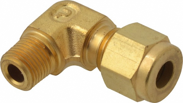 Parker Compression Tube Male Elbow: 1/4" Tube OD, Compression x MNPT - 4-4 CBZ-B