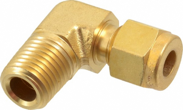 Parker Compression Tube Male Elbow: 1/4" Tube OD, Compression x MNPT - 4-4 CBZ-B