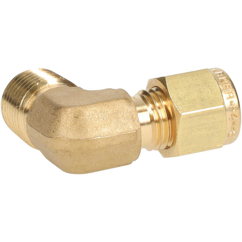 Parker Compression Tube Male Elbow: 1/4" Tube OD, Compression x MNPT - 4-4 CBZ-B